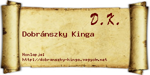 Dobránszky Kinga névjegykártya