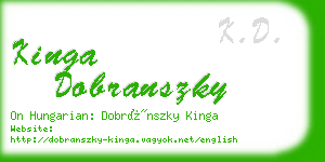 kinga dobranszky business card